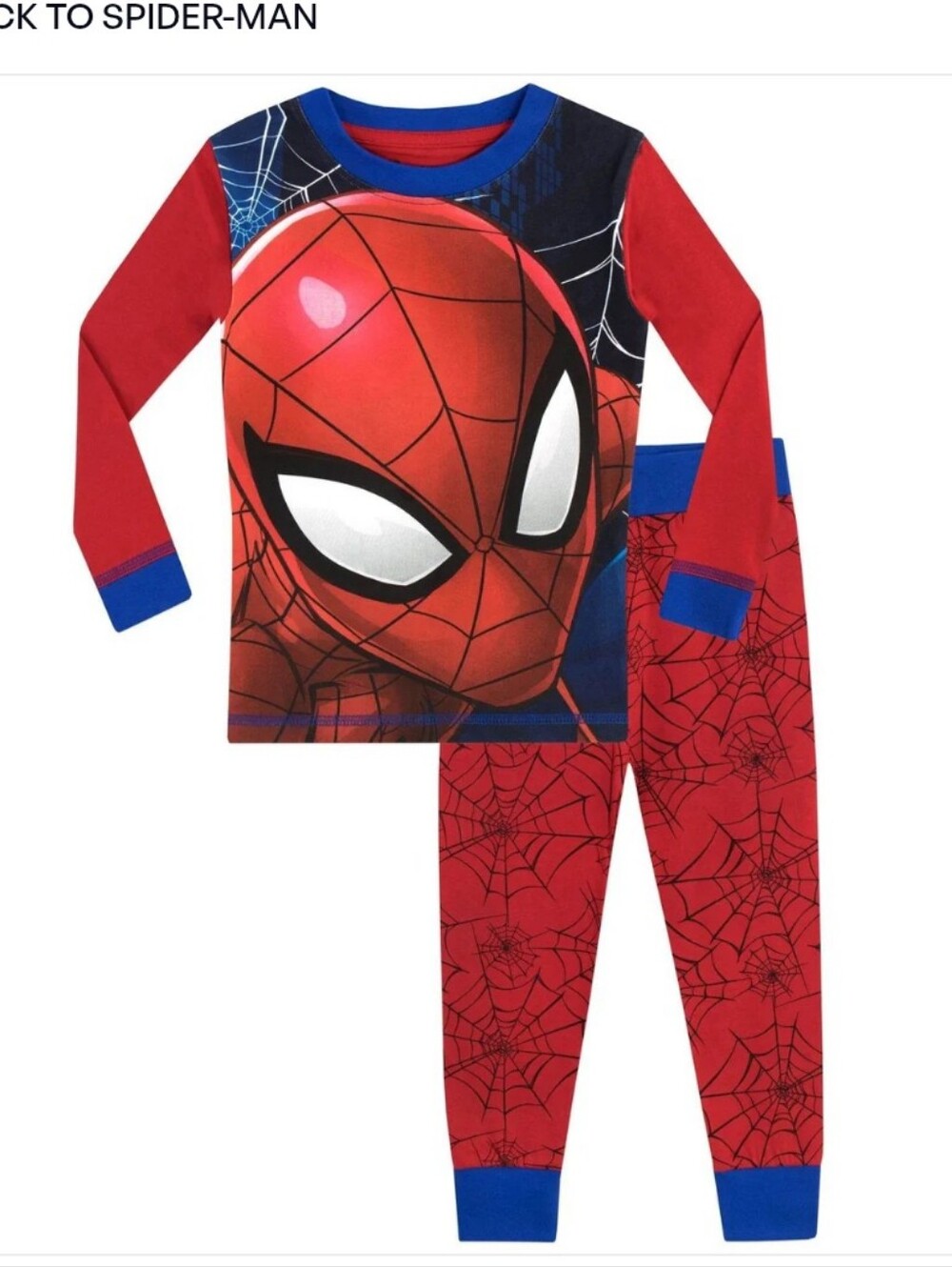 Size 6 Spiderman Kids Pajamas - Red and Blue